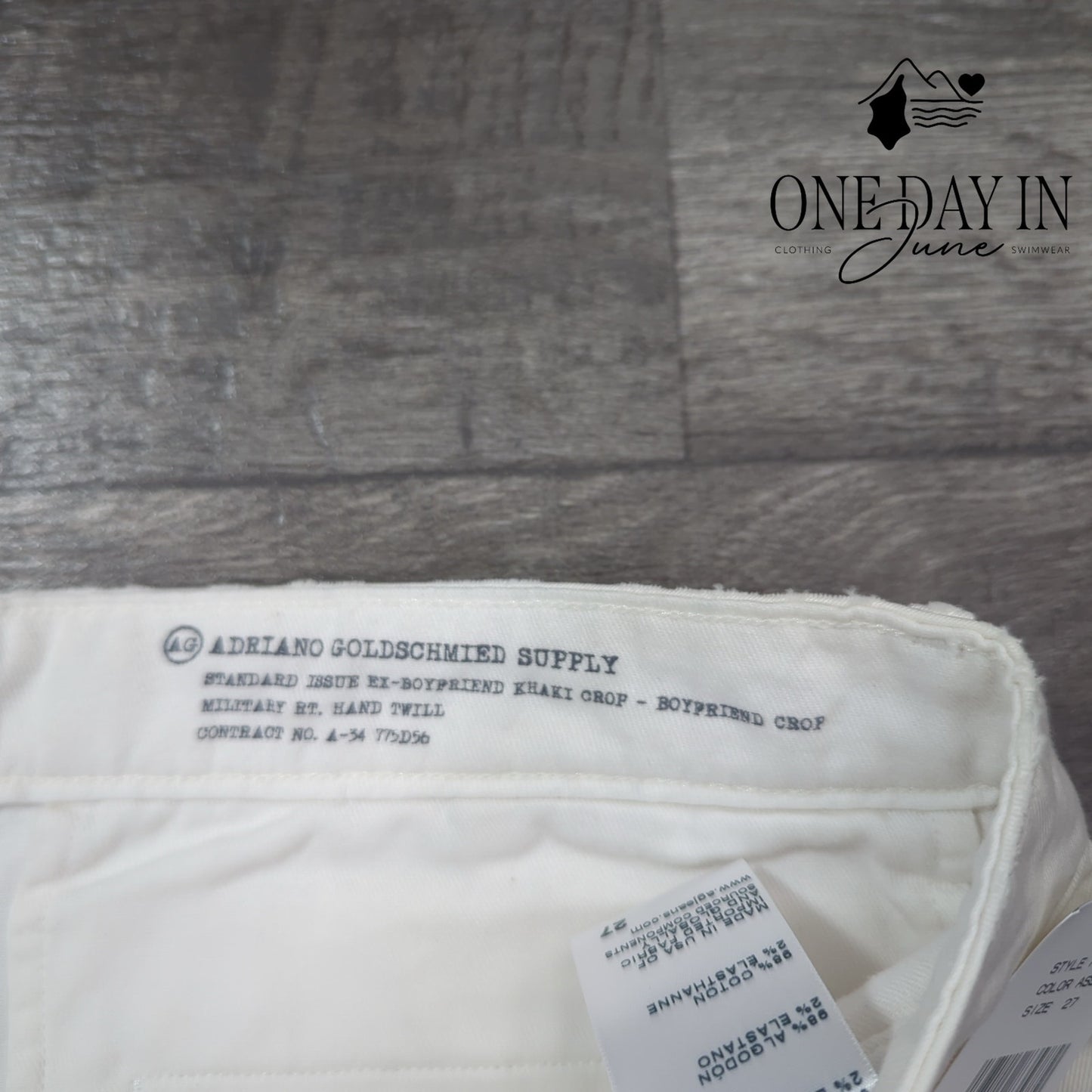 Adriano Goldschmied Ex Boyfriend Khaki Crop Jeans Size 27 (4)