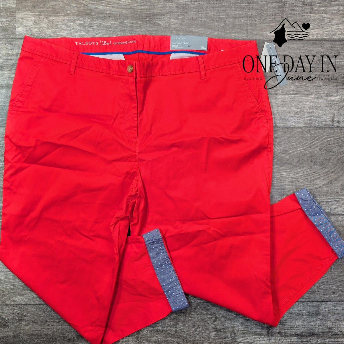 Talbots Plus Size Girlfriend Chino Ankle Pants Red NWT Size 18W