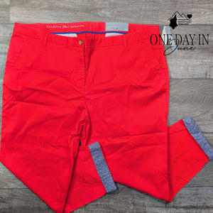 Talbots Plus Size Girlfriend Chino Ankle Pants Red NWT Size 18W