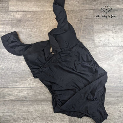 Soyml Ruffle Tummy Control Criss Cross Tie Back One Piece Size XL