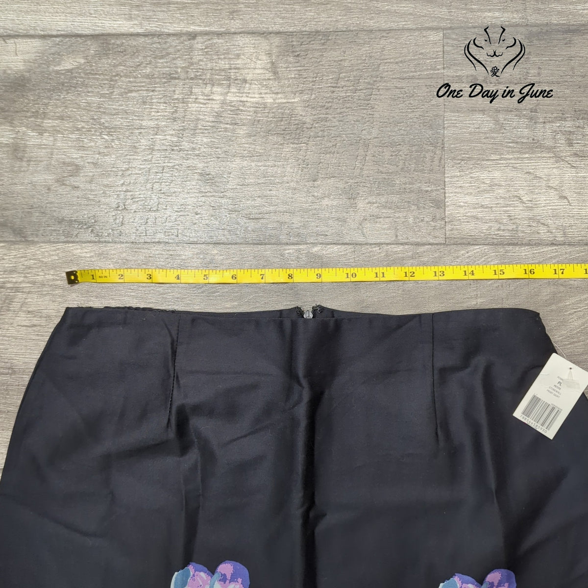 Kim Rogers Petite Floral Border Print Knee Length Skirt Blue Green NWT Size PL
