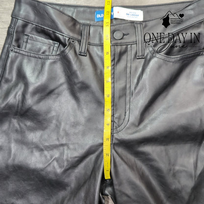 Old Navy High Rise OG Loose Faux Leather Pants Size 4