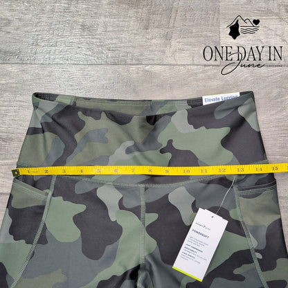 Old Navy Elevate PowerSoft Leggings Green Camo High Rise 7/8 Pockets NWT Size L