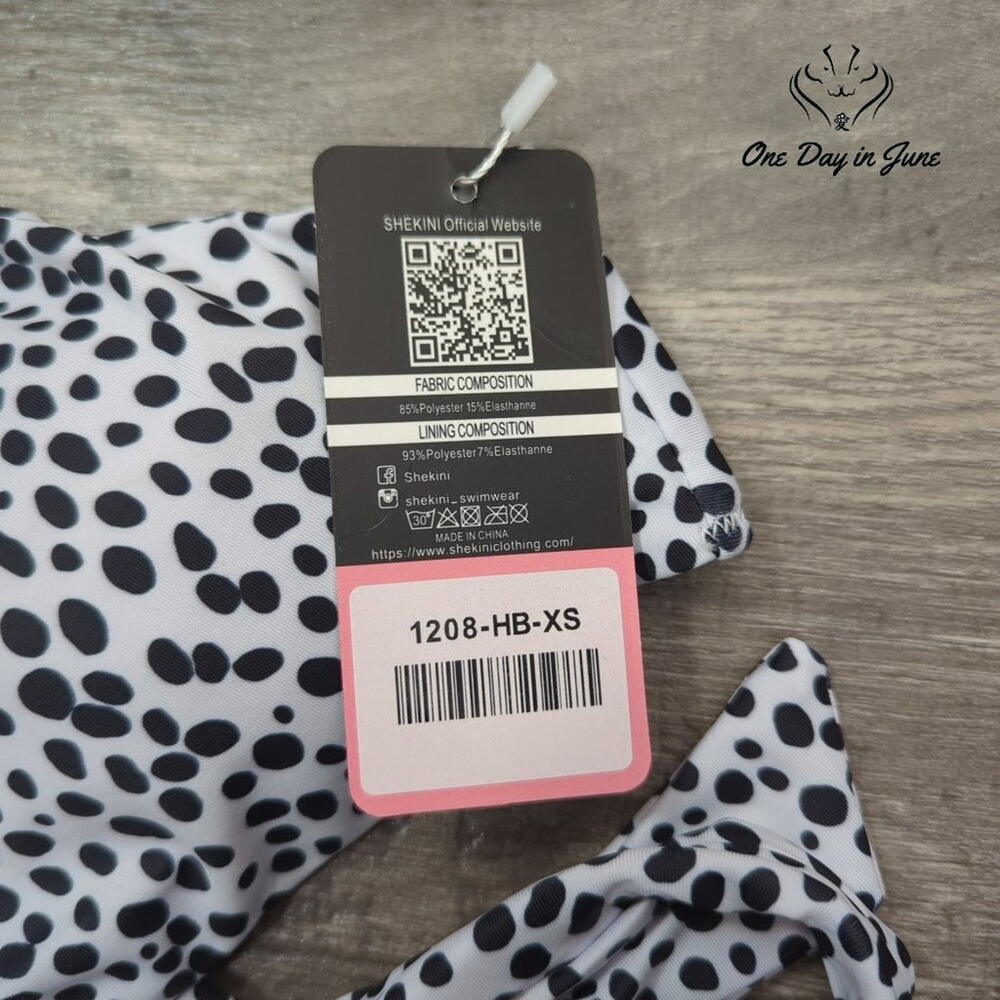 Shekini Halter Dalmation Bikini Swimsuit Size XS