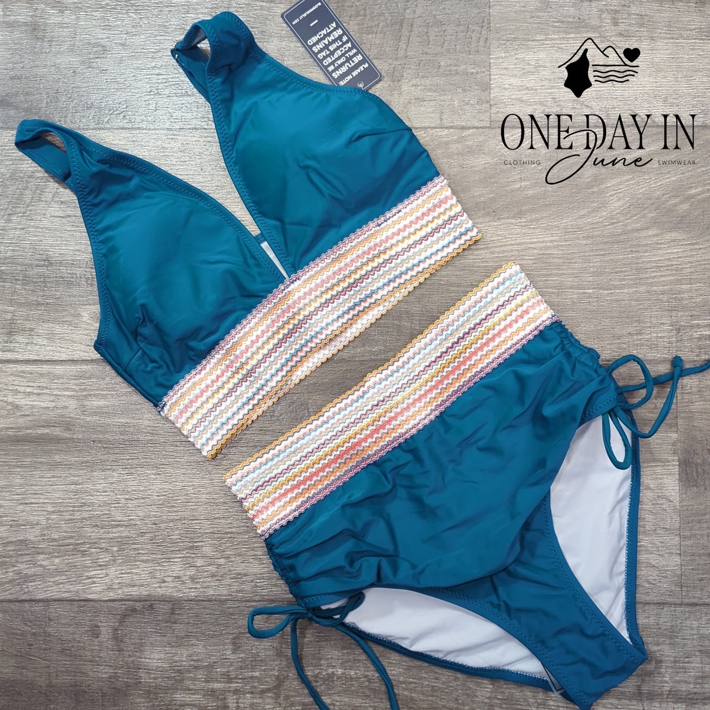 Blooming Jelly High Waist Bikini Swimsuit Size M