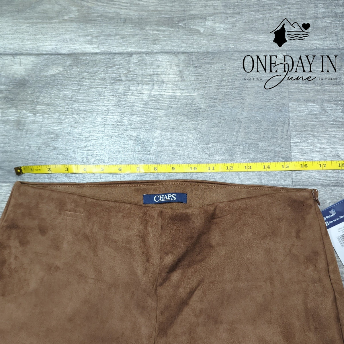 Chaps Faux Suede Pull On Ankle Pants Brown Side Zip NWT Size L