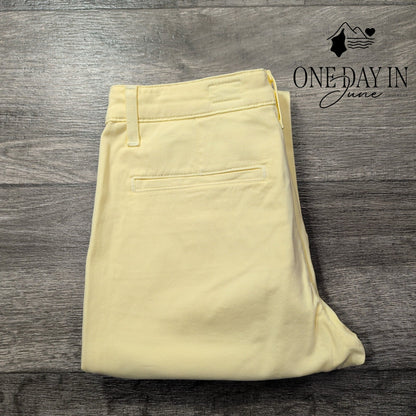 AG Adriano Goldschmied Cropped Straight Leg Jeans Butter Yellow NWT Size 4 (27)