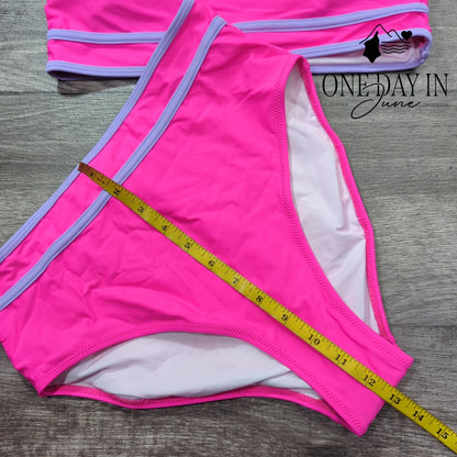 Blooming Jelly High Waist Crop Bikini Swimsuit Size M