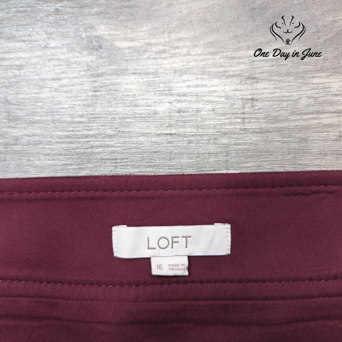 Loft Faux Suede Mini Skirt Burgundy Wine Patch Pockets Size 16