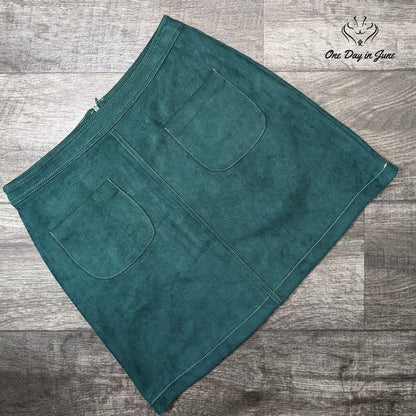 Peach Love Suede Like Mini Skirt Size L