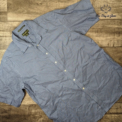 Eddie Bauer Wrinkle Resistant Relaxed Fit Short Sleeve Shirt Size TXL