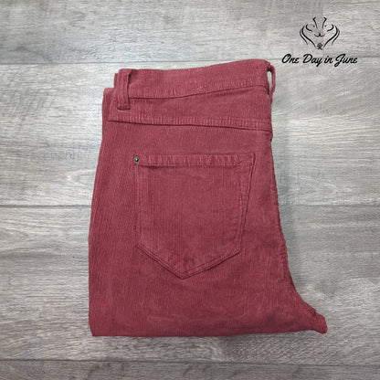 Kensie The Kelsey High Rise Skinny Corduroy Pants Dusty Rose NWT Size 10