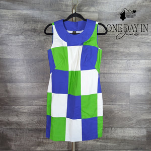 Vineyard Vines Patchwork Sleeveless Dress Blue Green White NWT $178 Size 0