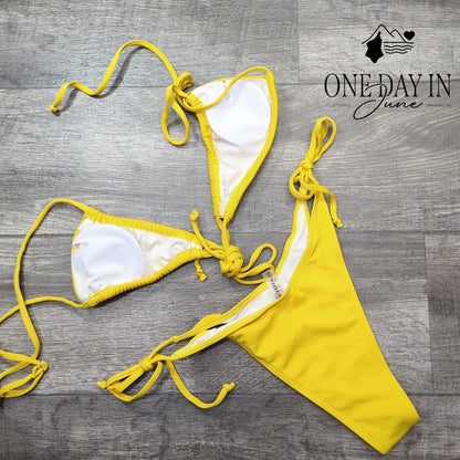 Zaful Tie Back Tie Side Bikini Swimsuit Size S