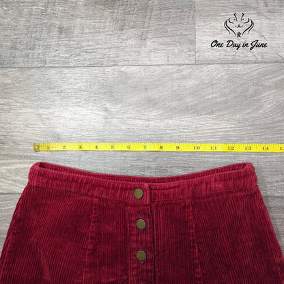 Forever 21 Button Front Corduroy Mini Skirt Size S