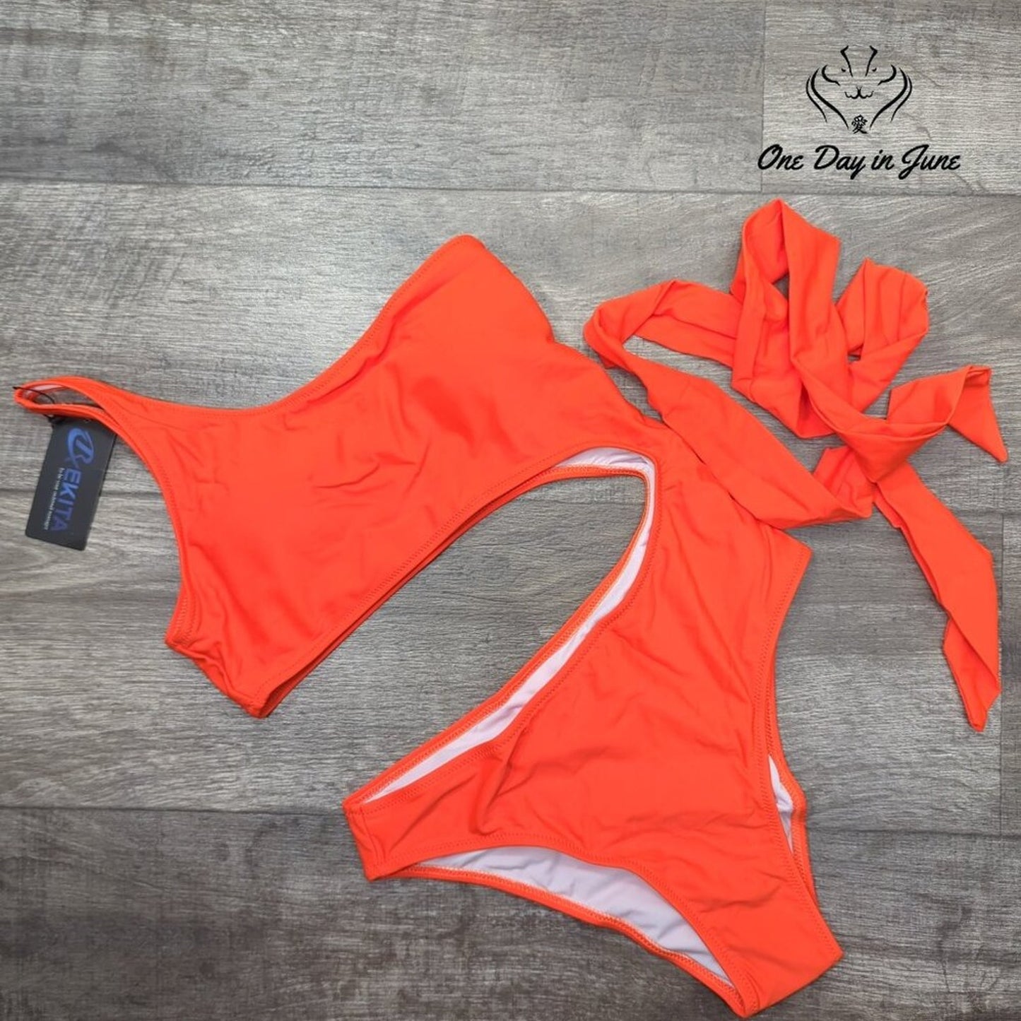 Rekita One Shoulder One Piece Swimsuit Size S