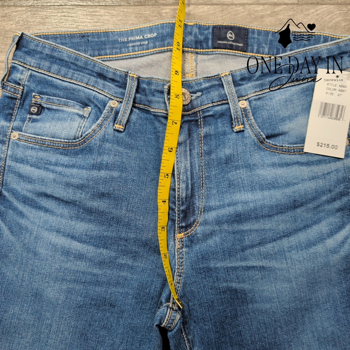 AG Adriano Goldschmied The Prima Crop Cigarette Jeans Blue NWT Size 4 (27)