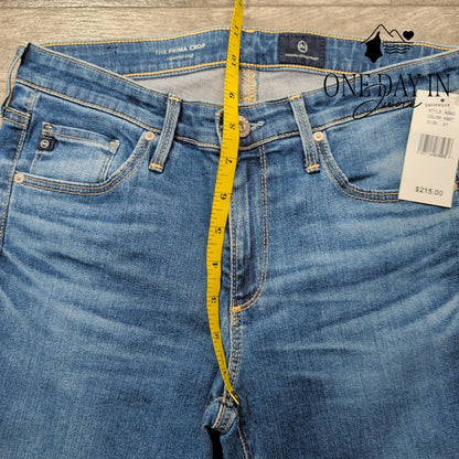 AG Adriano Goldschmied The Prima Crop Cigarette Jeans Blue NWT Size 4 (27)