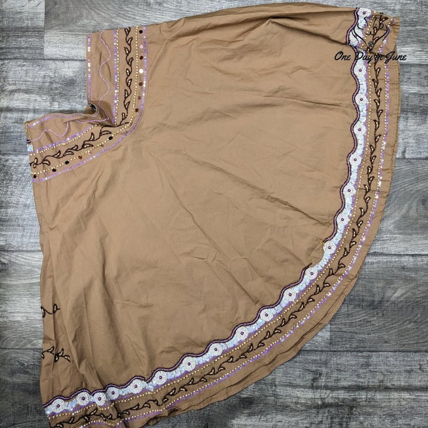 Haven Bleu Beaded Layered Midi Skirt Size M