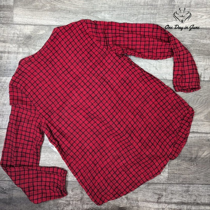 St. John's Bay Button Up Long Sleeve Flannel Shirt Size S