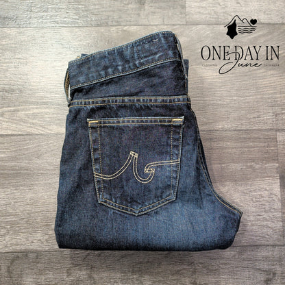 AG Adriano Goldschmied Straight Leg Jeans Dark Wash Blue NWT Size 4 (27)