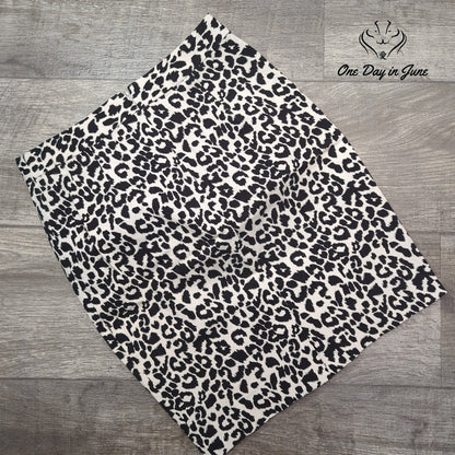 Ann Taylor Petite Leopard Print Pencil Mini Skirt Black White Size 0P