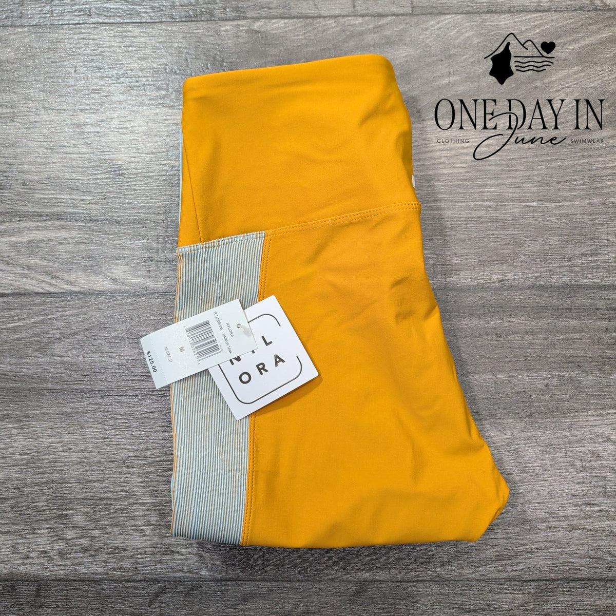 Nylora High Rise Colorblock Yoga Leggings Tangerine Blue NWT Size M