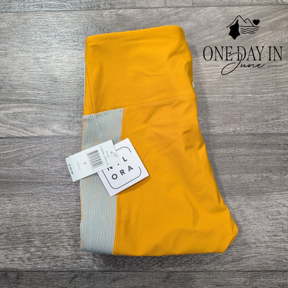 Nylora High Rise Colorblock Yoga Leggings Tangerine Blue NWT Size M