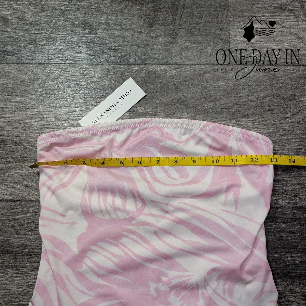Alexandra Miro Iris Strapless One Piece Swimsuit Pink Botanical NWT Size S