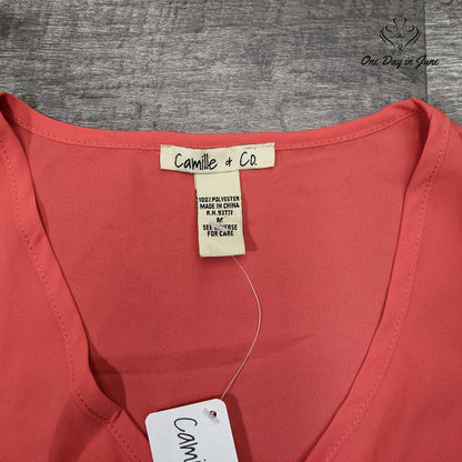 Camille & Co Sleeveless Zip Front Top Size M