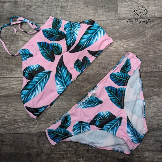 Ekouaer High Neck Halter Bikini Swimsuit Size XL
