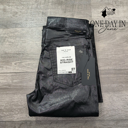 Rag & Bone The Harlow Mid Rise Straight Coated Denim Jeans Size 4 (27)