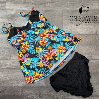 Aleumdr Tropical Tankini Swimsuit Size M