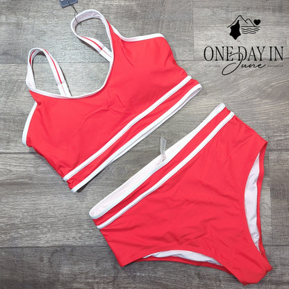 Blooming Jelly Crop Bikini Swimsuit Size L