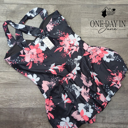Summer Mae Floral Boyshort Swimdress Swimsuit Size 2XL