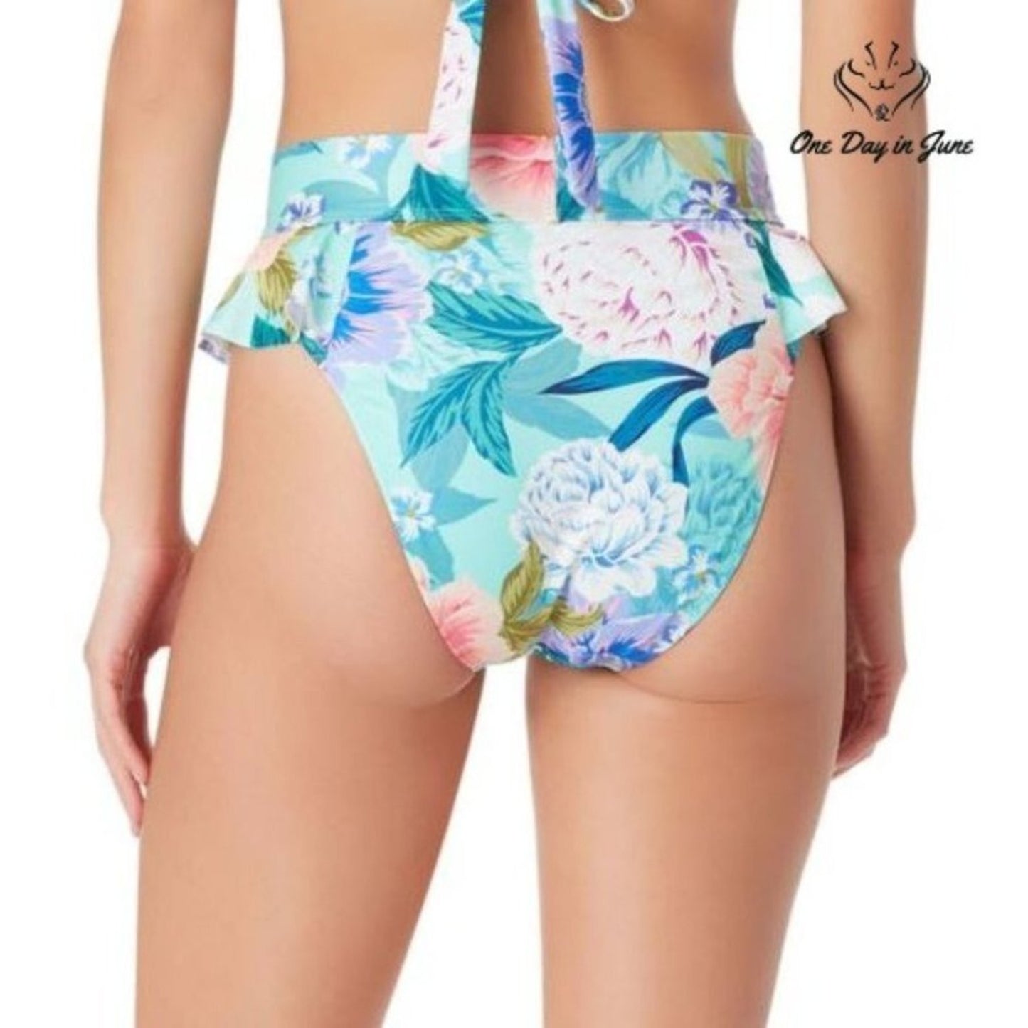 Sugar Beach Floral High Waist Bikini Bottom Size XL