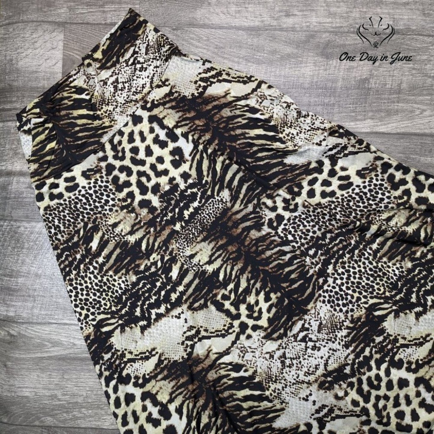 Zac & Rachel Animal Print Maxi Skirt Size L