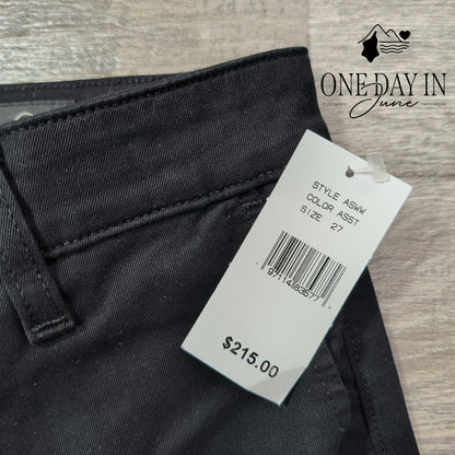 AG Adriano Goldschmied The Layla Cropped Flare Trouser Pants Black NWT 27 Size 4