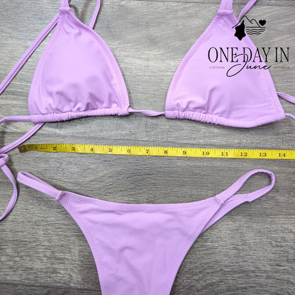 Aleumdr Adjustable Triangle Thong Bikini Swimsuit Size M