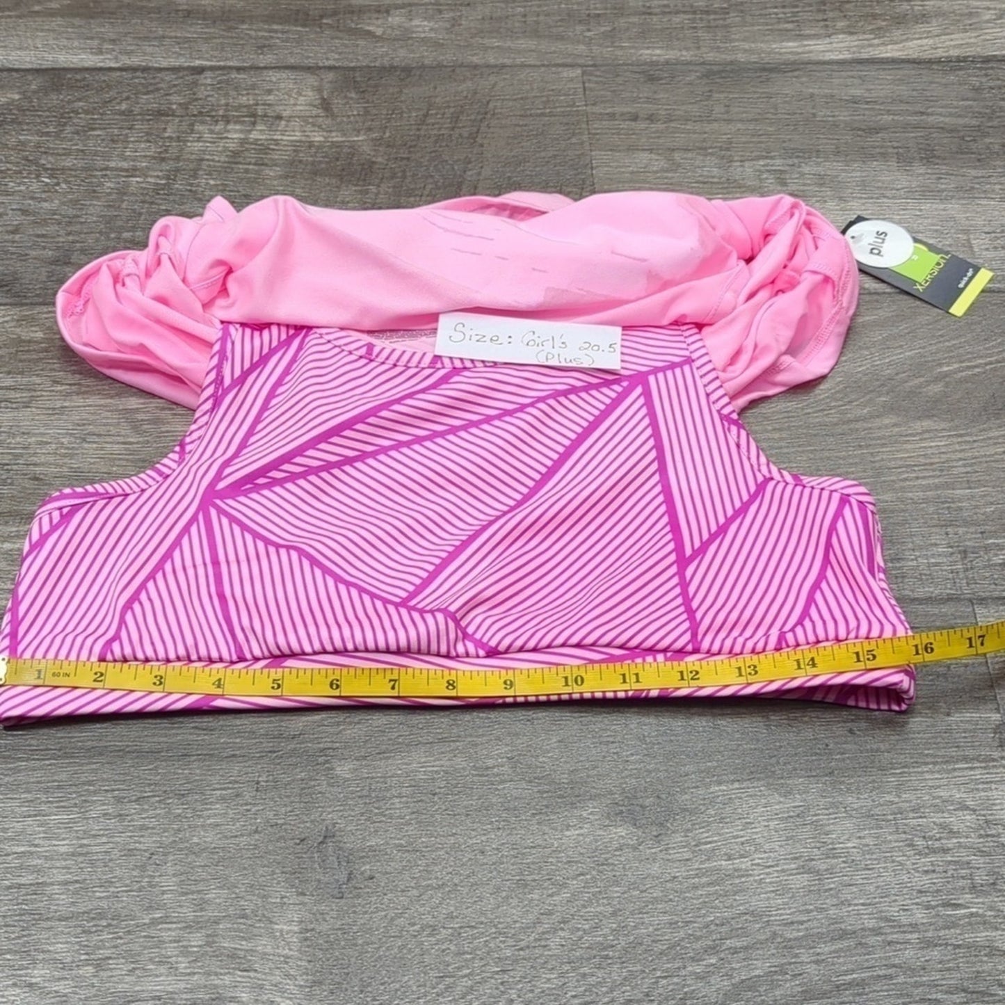 Xersion Girls Plus Double Up Active Tank Top Pink NWT Size 14.5-16.5 Plus
