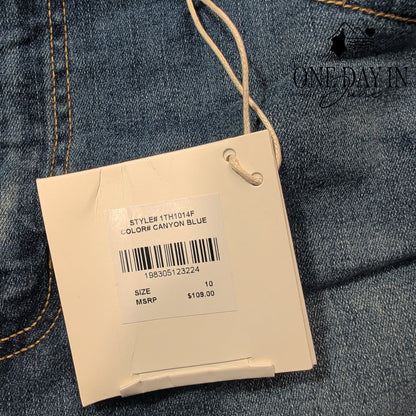 Tahari Belleville Mid Rise Bootcut Jeans Canyon Blue NWT Size 10