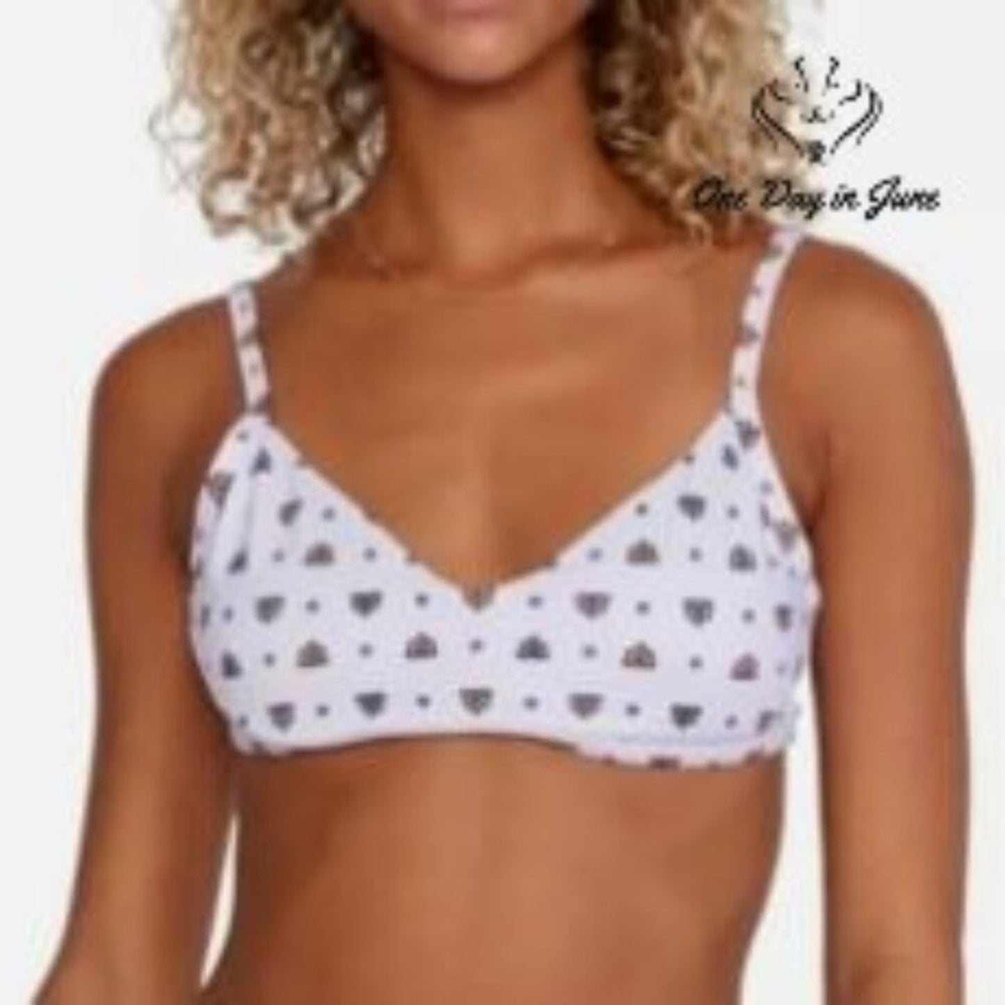 RVCA Foulard Underwire Bikini Top Lavender Geometric V Neck NWT Size XS