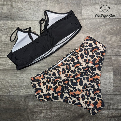 Jodimitty Cross Front Halter High Waist Bikini Size XXL