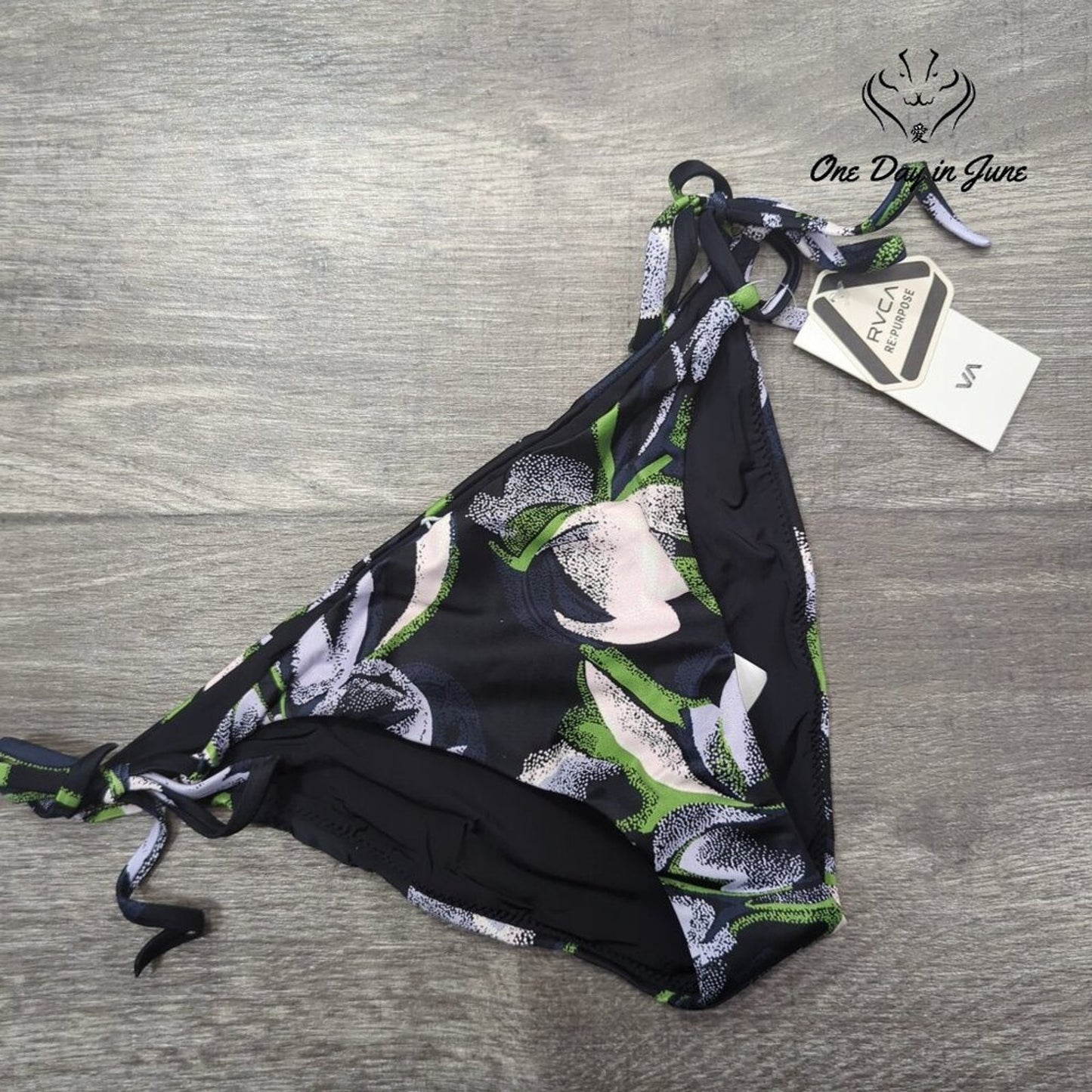 RVCA Pixie Medium Coverage Tie Side Bikini Bottom Size S