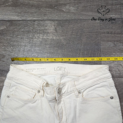 Loft Modern Skinny Ankle Jeans White Size 2
