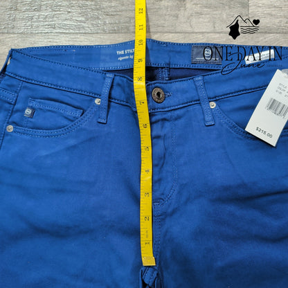 AG Adriano Goldschmied The Stilt Cigarette Leg Jeans Cobalt Blue NWT Size 4 (27)