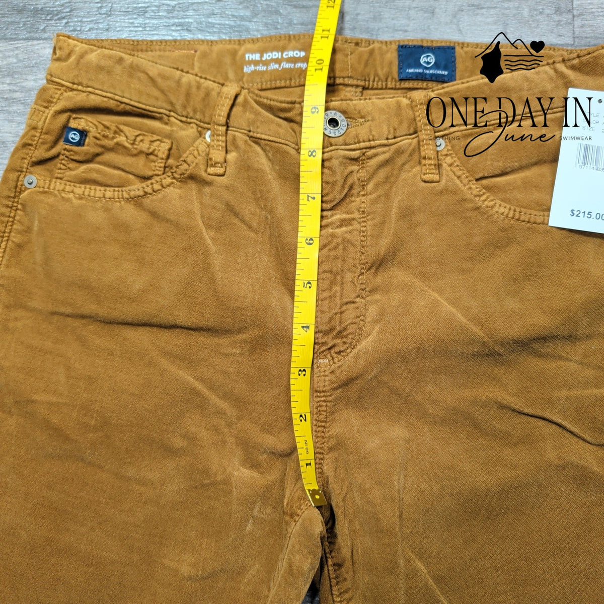 AG Adriano Goldschmied The Jodi Crop Velveteen High Rise Slim Flare NWT Size 4