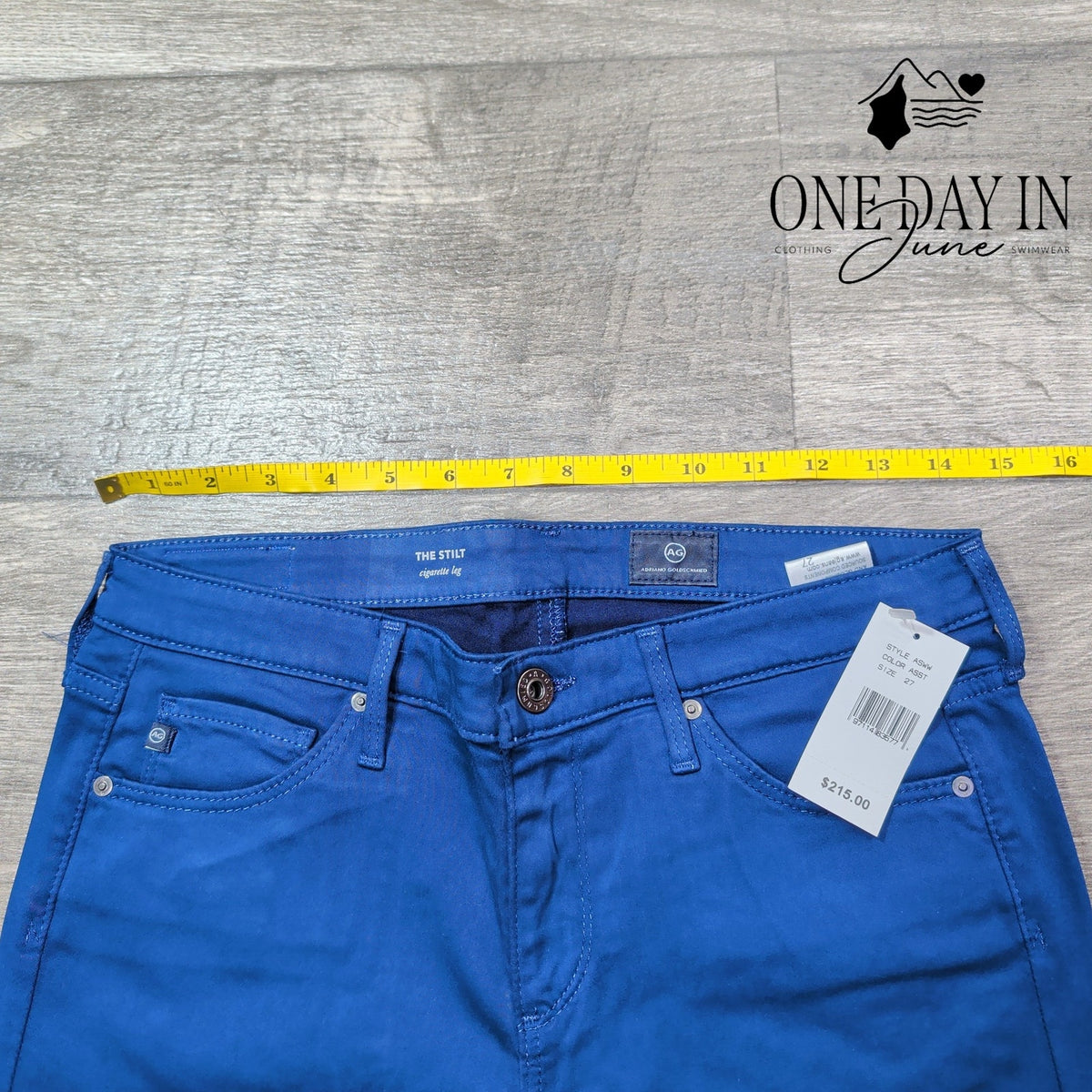 AG Adriano Goldschmied The Stilt Cigarette Leg Jeans Cobalt Blue NWT Size 4 (27)