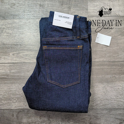 Good American Good Legs Long Skinny Jeans Dark Blue Inseam NWT Size 6