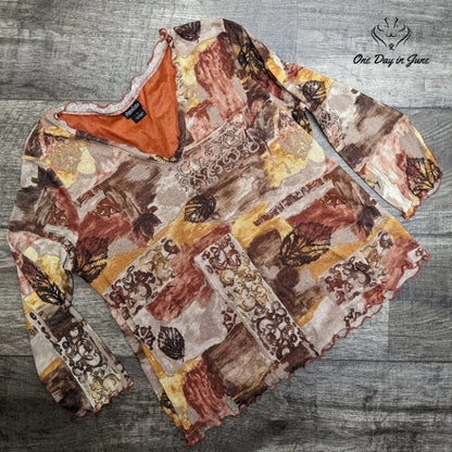 Assoluto Long Sleeve V Neck Top Size L